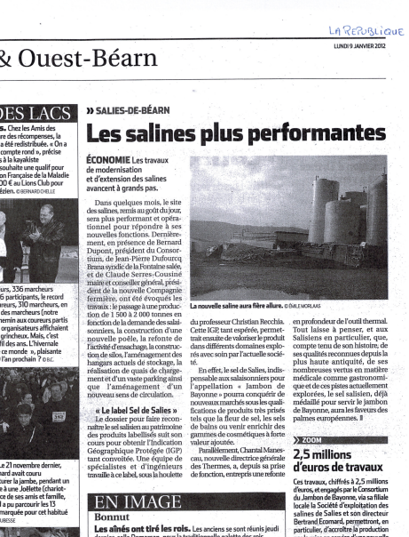 (FRA) La République des Pyrénées – 09 janvier 2012